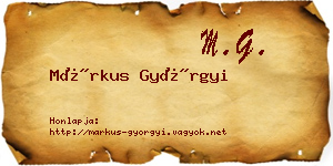 Márkus Györgyi névjegykártya